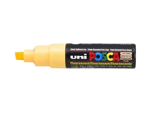Verfstift Posca PC8K Brede punt 8mm schuin fluor lichtoranje