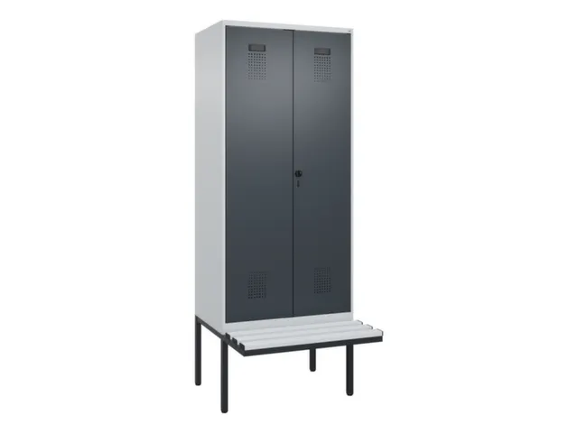 locker met bank,voor scheiding van kleding,HxBxD 2120x800x815mm,2vak