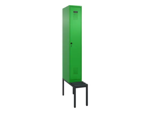 locker met bank,HxBxD 2120x300x815mm,1vak,vak B 300mm,draaigrendel
