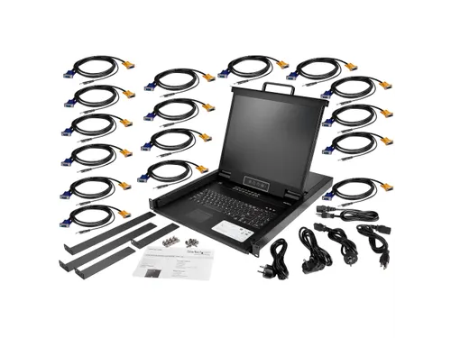16-poorts KVM rack console met 19 inch LCD scherm 1U LCD KVM console