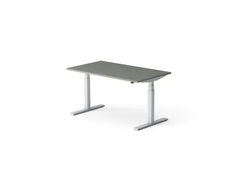 Elektrisch ihv bureau,HxBxD 650-1310x1400x800mm,blad donkergrijs
