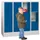 lockerkast,HxBxD 1187x1200x500mm,4x3vakken,RAL7035,front RAL5012