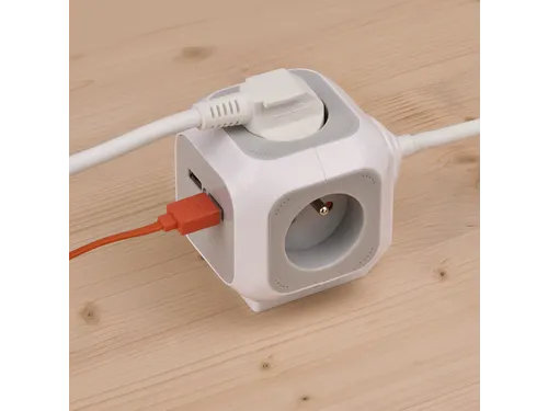 Stekkerblok Brennenstuhl Alea 4vdig 2 USB H05VV-F 3G1.5 1.4m wt/gs FR/