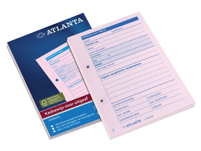 Kasbewijs Atlanta uitgaaf A6 100vel | Bedrijfsformulier.nl