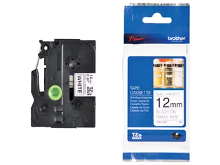 Labeltape Brother P-touch TZe-N231 ongelamineerd 12mm zwart op wit - 1