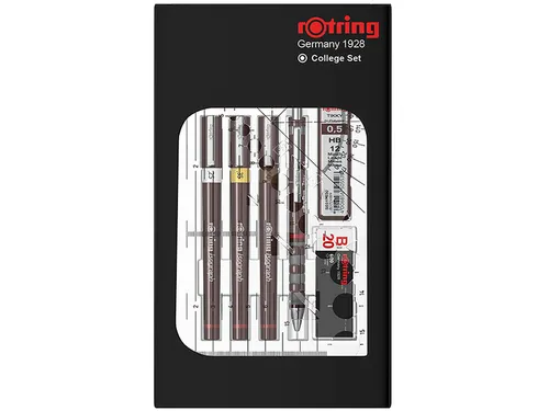 Tekenset rOtring Isograph college 0.25mm, 0.35mm en 0.5mm 34 stuks