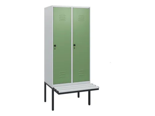 locker met bank,HxBxD 1950x800x815mm,2vak,vak B 400mm,draaigrendel