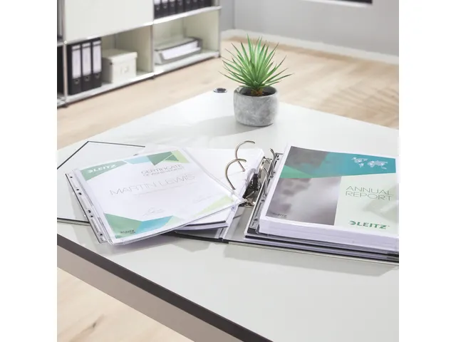 Showtas Leitz 4755 A4 4-gaats PVC 0.17mm glad met expansievouw