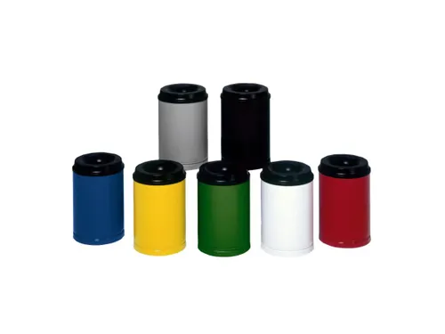 prullenmand,vlamdovend,50l,HxØ 520x375mm,kop zwart,romp staal RAL9016