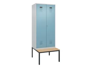 PBM-locker met bank,HxBxD 2120x800x815mm,2vak,vak B 400mm - 2