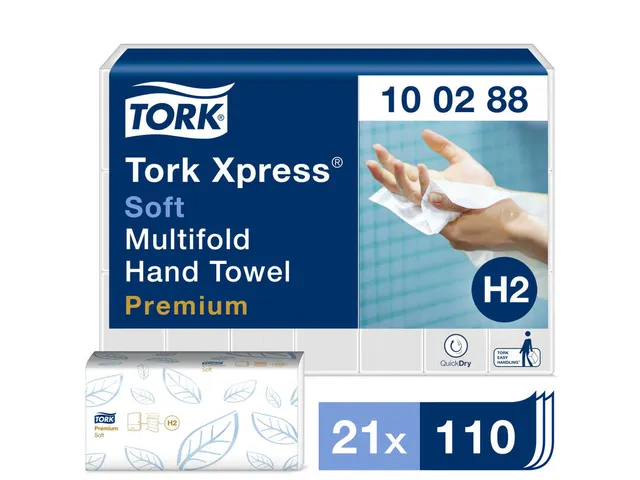 Tork 100288 Xpress Handdoek Premium H2 I-vouw Soft 2-laags 2310 stuks