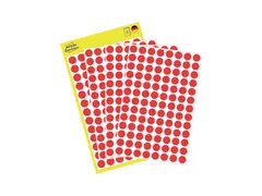 Etiket Avery Zweckform 3010 Rond Ø8mm Rood 416 Stuks