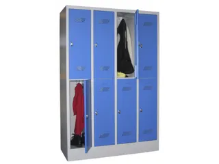 dubbeldekse locker,HxBxD 1850x1200x500mm,4x2vak.,RAL7035,front RAL7016 - 1