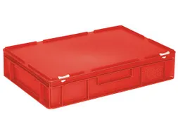 Euronorm Stapelkrat Pe 130x600x400mm 23l Met Deksel Rood