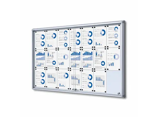 Vitrinekast Mededelingenbord 21x A4 met schuifdeuren