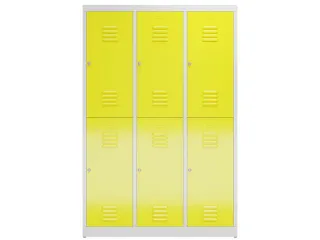 Dubbeldekse garderobekast 1800x1185x500mm 3x2vak 400mm RAL7035 RAL1018 - 2