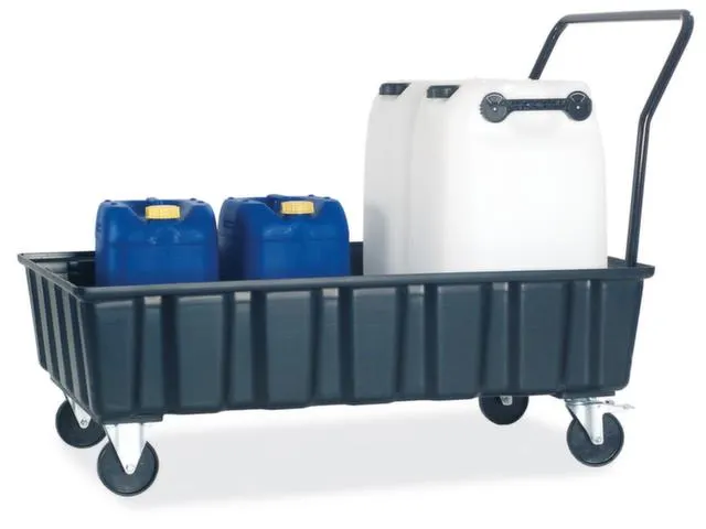 Opvangbak 2x 200l Opvangvol. 220l Pe 435x 1220x 820mm Wielen