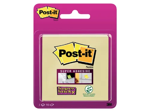 Memoblok Post-it 6920 Super Sticky 76x76mm geel