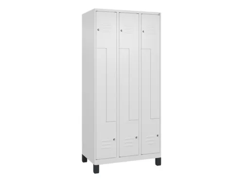 Z-garderobekast,HxBxD 1950x900x500mm,vak B 150/300mm,cil.-slot,voeten