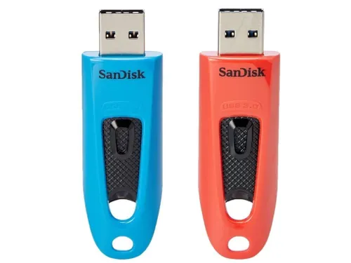 SanDisk Ultra USB Stick 64GB Blauw,Rood Duo Pack