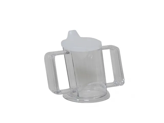 Beker HandyCup met deksel en grote handgrepen transparant