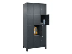 lockerkast,HxBxD 1950x900x500mm,3x4vakken,vak B 300mm,cil.-slot,voeten