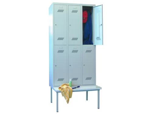 banklocker,dubbeldeks,HxBxD 2150x900x800mm,RAL7035,front RAL7035