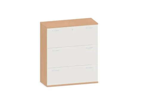 Hangmappenkast 1150X1000X430Mm 3Hangmappenframes Beuken + Wit