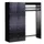 locker met kapstok,HxBxD 1950x1850x480mm,romp RAL7016,front RAL7016