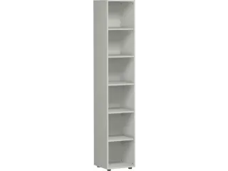kantoorstelling HxBxD 2160x400x400mm 6 OH 5xhouten vloer grijs - 1