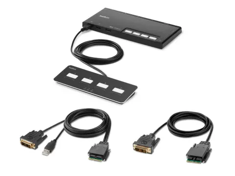 Belkin F1DN104MOD-DD-4 KVM-switch Zwart 4-Poort