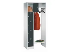 personeelsgarderobe cil.slot 1950x750x500mm 1x5 vakken 300mm RAL7016