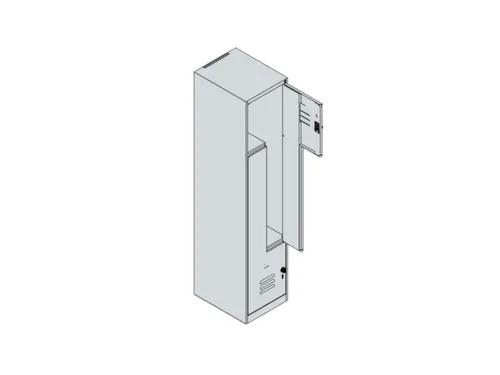 Z-garderobekast,HxBxD 1850x400x500mm,vak B 200/400mm,draaigrendel