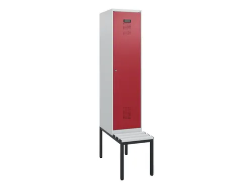 locker met bank,HxBxD 1950x400x815mm,1vak,vak B 400mm,cilinderslot