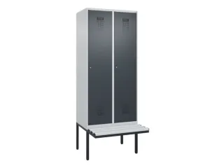 locker met bank,HxBxD 2120x800x815mm,2vak,vak B 400mm,cilinderslot - 2