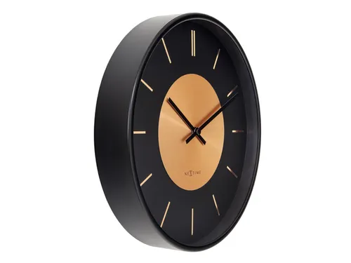 Wandklok NeXtime Retro II 25cm zwart/koper metaal