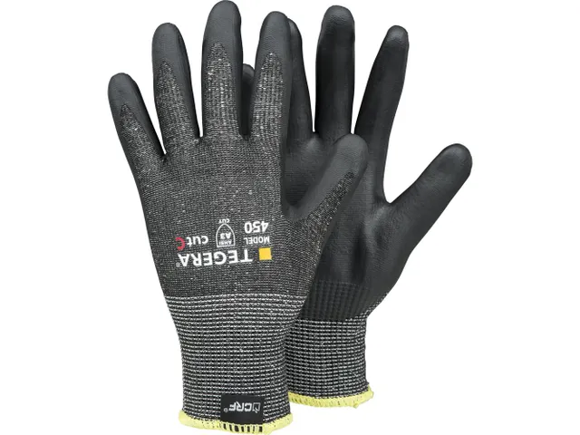 Tegera 450 snijbestendige nitril handschoenen, grijs, maat 8, per 12 p