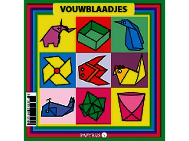 Vouwblaadjes vierkant 12x12cm 65gram assorti 90 vel
