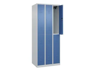 dubbeldekse locker,HxBxD 1850x750x500mm,3x2vak.,vak B 250mm,cil.-slot - 2