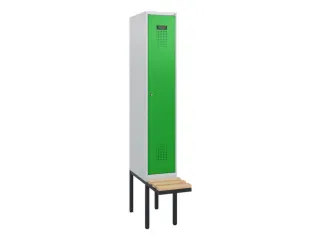 locker met bank,HxBxD 1950x300x815mm,1vak,vak B 300mm,cilinderslot - 2
