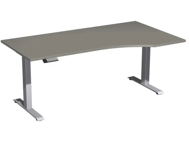 In hoogte verstelbaar bureau in vrije vorm,HxBxD 630-1280x1800x1000mm