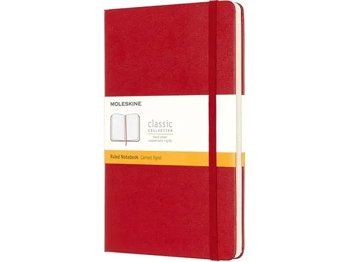 Notitieboek Moleskine large 130x210mm lijn hard cover scarlet red