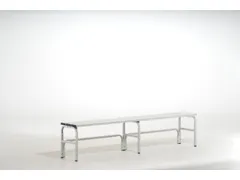 omkleedbank,HxLxD 450x1500x350mm,alu. lijsten,frame RVS RAL7035