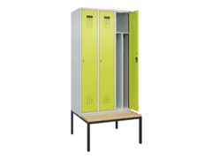 locker met bank,voor scheiding van kleding,HxBxD 2120x900x815mm,3vak