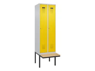 locker met bank,voor scheiding van kleding,HxBxD 2120x600x815mm,2vak - 2