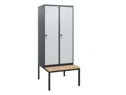 locker met bank,HxBxD 1950x800x815mm,2vak,vak B 400mm,draaigrendel