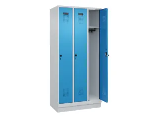 locker,HxBxD 1950x900x500mm,3vak,vak B 300mm,draaigrendel,sokkel - 2