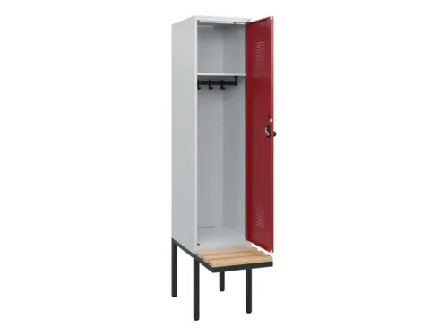 locker met bank,HxBxD 1950x400x815mm,1vak,vak B 400mm,draaigrendel