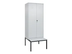 PBM-locker met bank,HxBxD 2120x800x815mm,2vak,vak B 400mm,draaigrendel