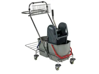 dweilwagen,HxBxD 1000x410x930mm,emmer 2x17l ROOD/BLAUW,mopwringer - 3